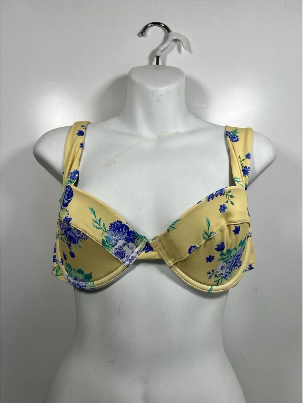 Weworewhat Golden Hour Floral Wide Strap Underwire Bikini Top Sz L Women Summer